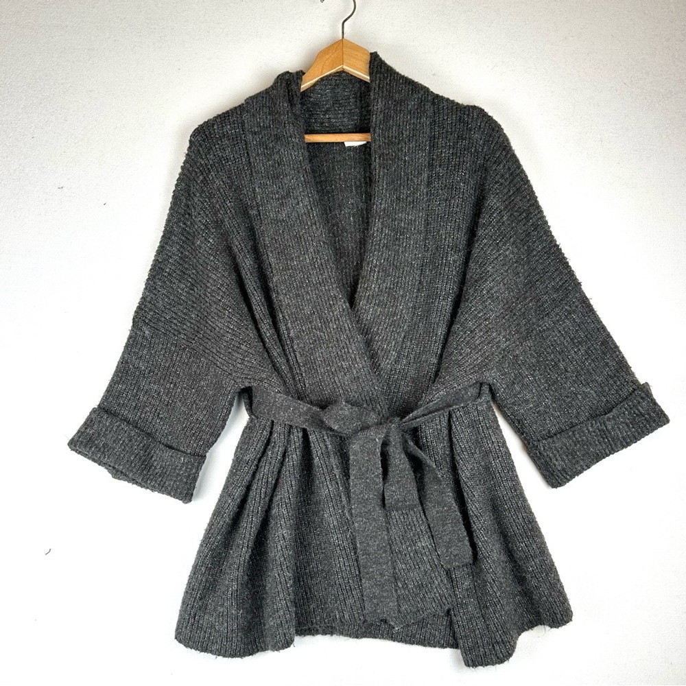 Akemi + Kin Oversized Tie Waist Cardigan Sweater Office Cozy